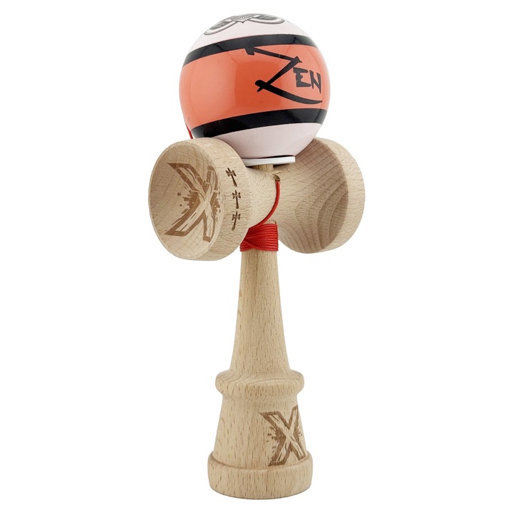 Kendama profesionala Zen Series, cupe mari King Size V3, super sticky, coral