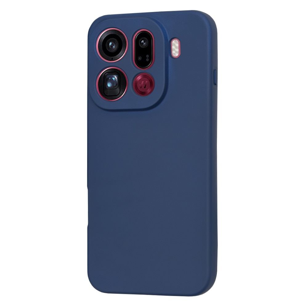 Husa pentru Oppo Find X9 Pro, SKYDDAR INNOVATION, din Silicon Catifelat, SoftElegance, set cu sticker, Bleumarin