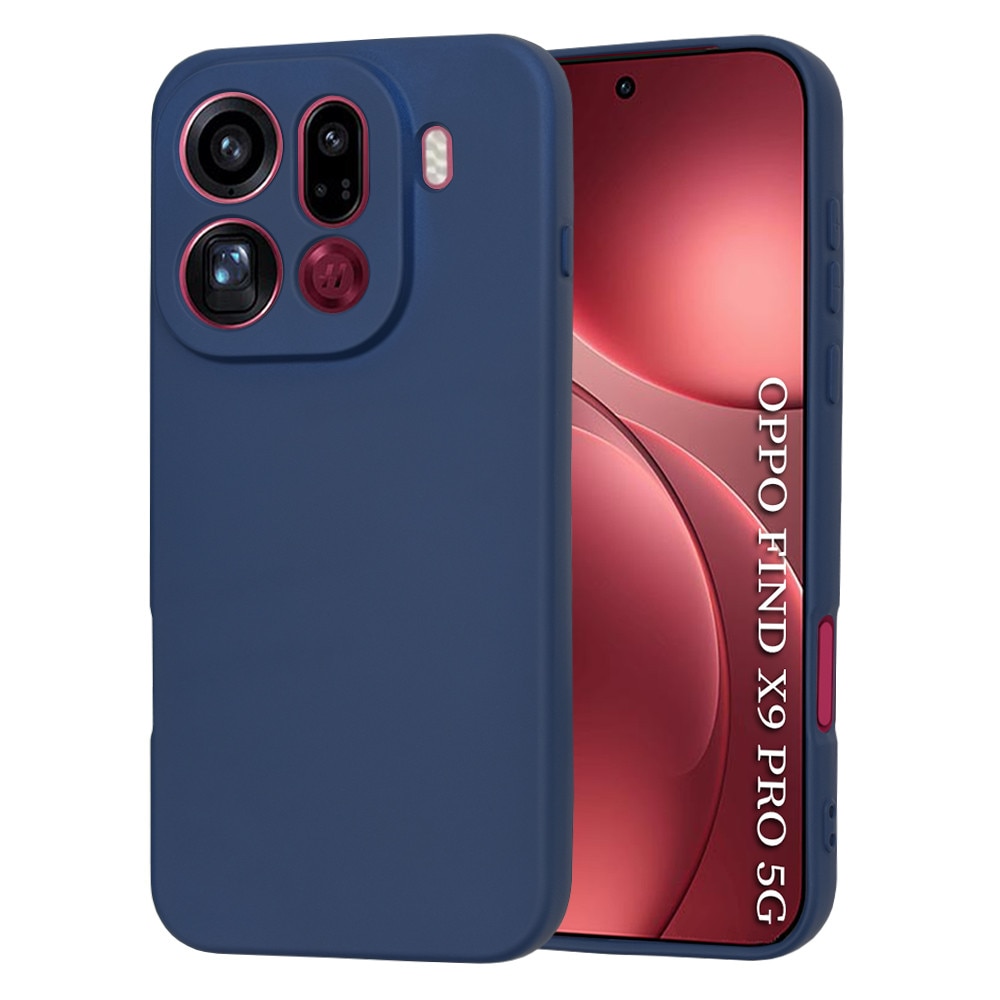 Husa pentru Oppo Find X9 Pro, SKYDDAR INNOVATION, din Silicon Catifelat, SoftElegance, set cu sticker, Bleumarin