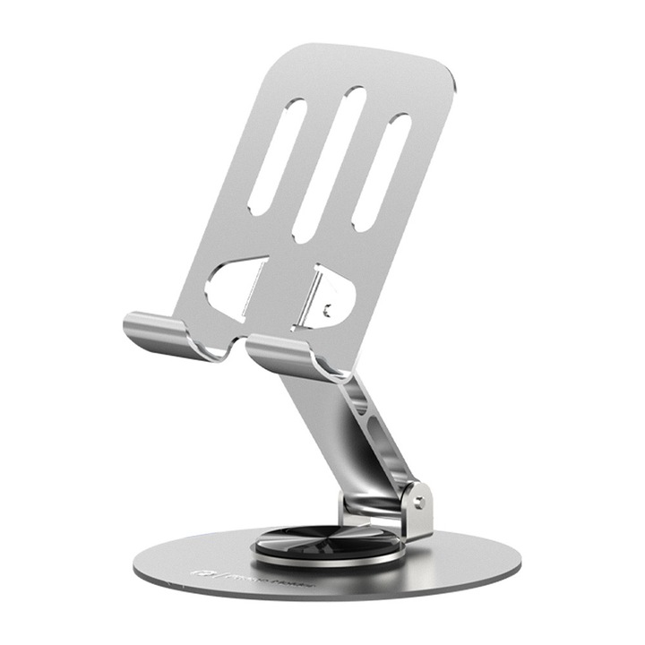 Suport birou pentru telefon Phone Holder (LT H01) Foldable, 360° rotation, One Hand Operation, Universal, Anti Slip Design Gri