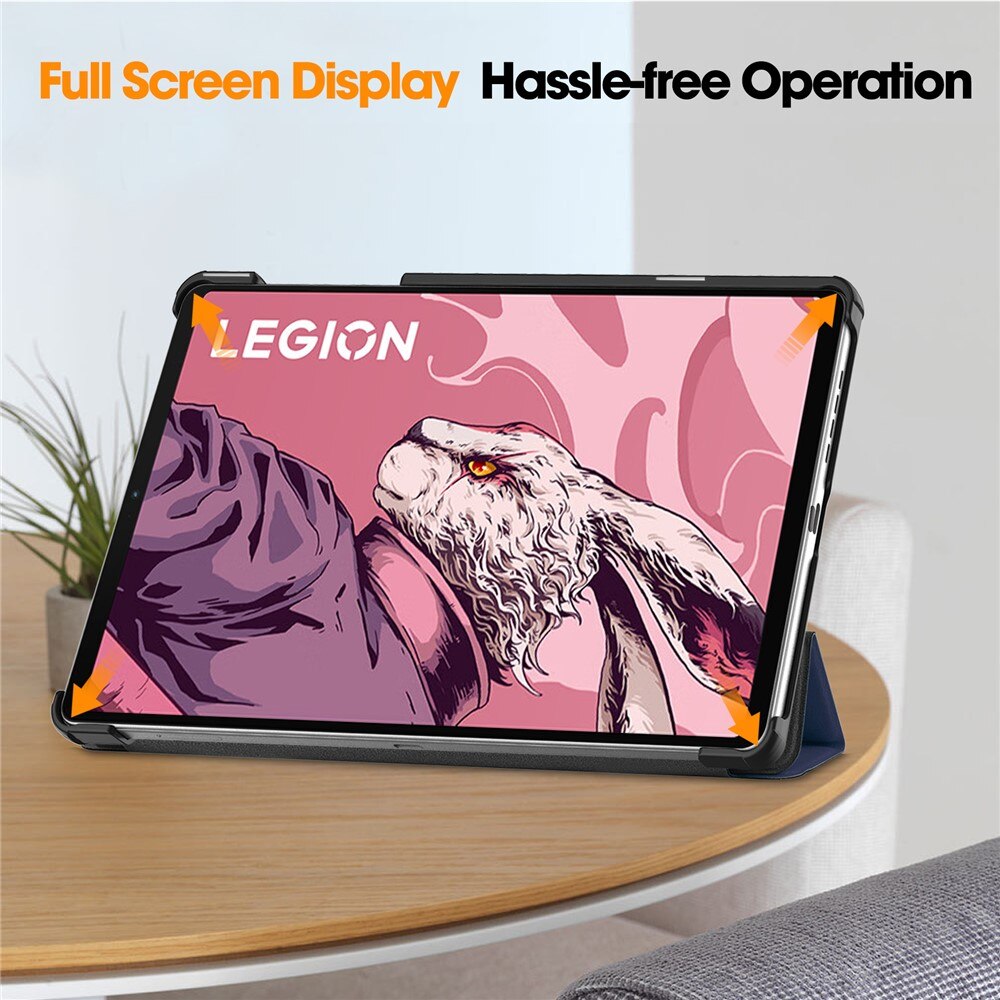 Husa tableta pentru Lenovo Legion Tab Gen 3, SKYDDAR INNOVATION, cu suport Multi-Unghi si functie Sleep/Wake, FoldPro, Albastru, set cu sticker