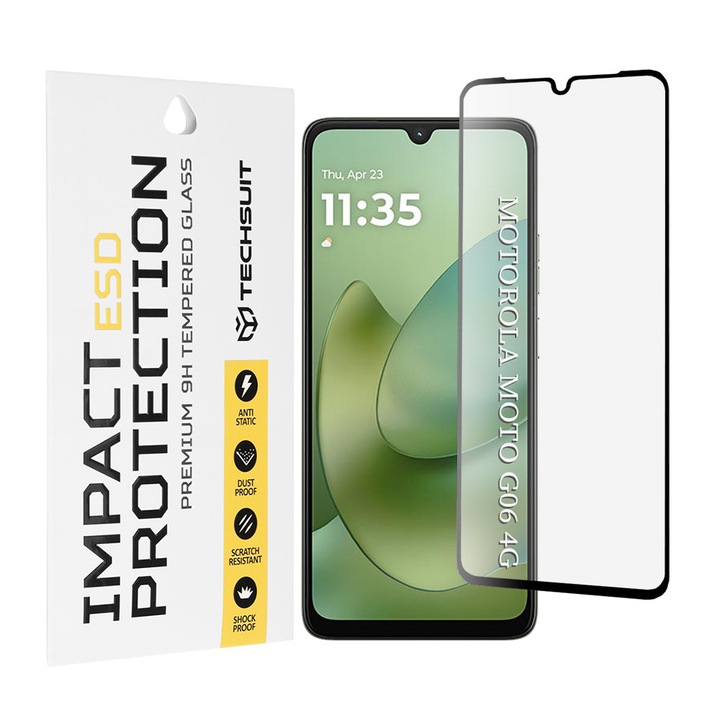 Folie sticla pentru Motorola Moto G06 / Moto G06 Power, ESD Glass, Black