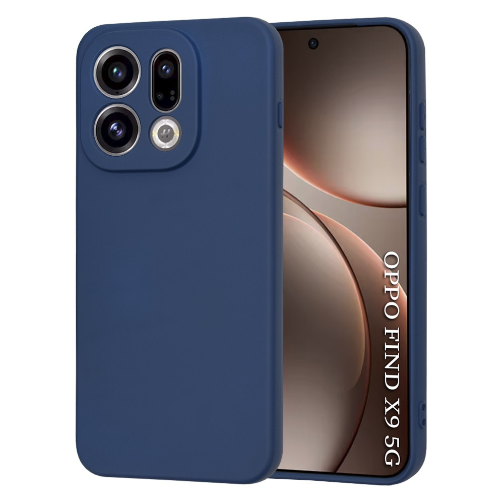 Husa pentru Oppo Find X9, SKYDDAR INNOVATION, din Silicon Catifelat, SoftElegance, set cu sticker, Bleumarin
