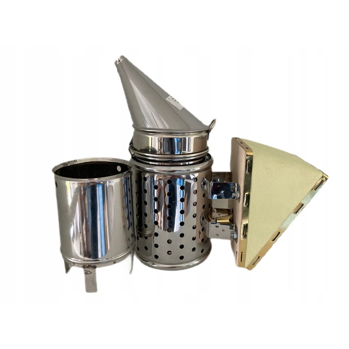 Podkurzacz gradina UL-MET, inox, 23cm, 9cm diametru, cu manere eco-piele, 14x10cm