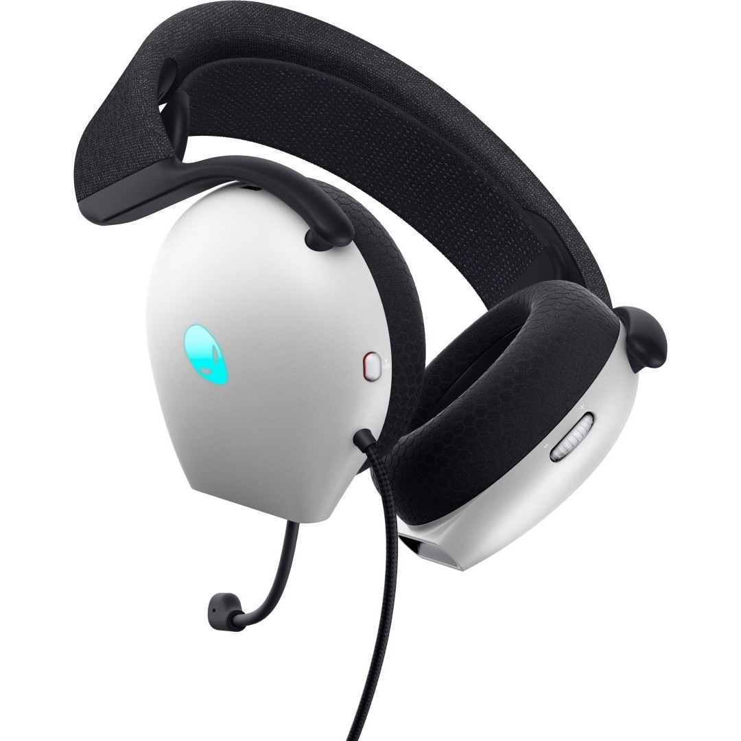 Căști de gaming Dell AW520H Alienware cu fir albe, 227312, Microfon/Căști