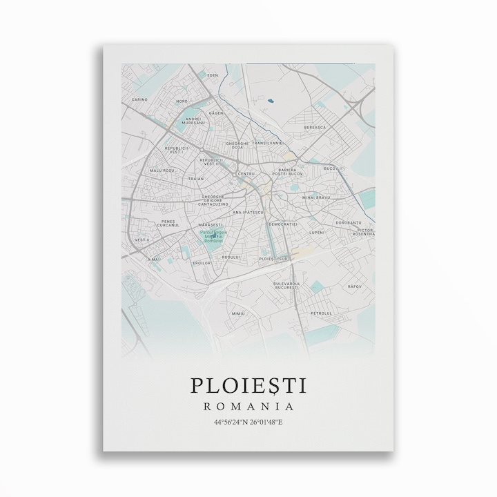 Канава с карта на град - Плоещ, Румъния, Модерен минималистичен стил