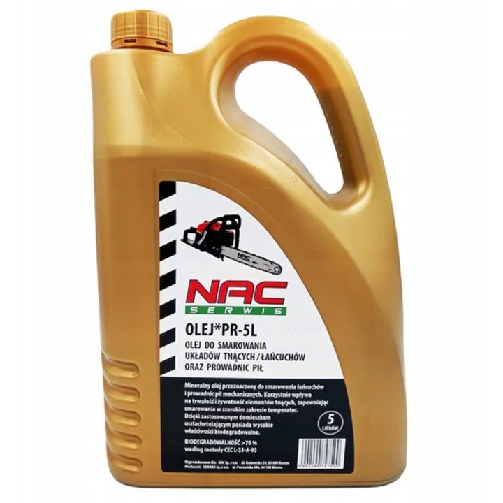 Ulei mineral pentru lanturi si ghidaje, NAC, 5L, biodegradabilitate >70%