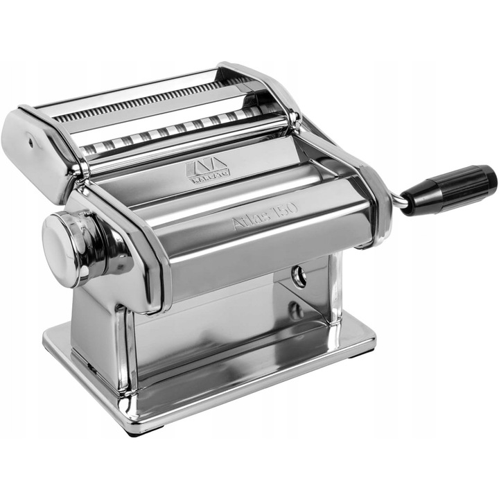 Masina de facut paste din aluminiu, argintie, 20.3x20.3x17.8 cm, manuala