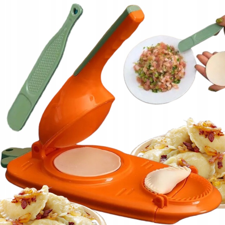 Forma manuală 2 în 1 pentru galuste și ravioli, antiaderentă, plastic, set cu linguriță