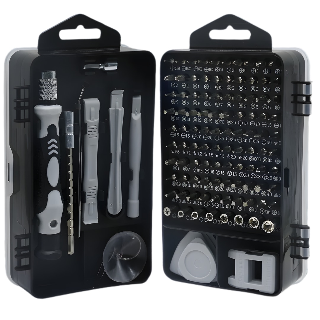 Set Surubelnite de Precizie Macvi® 115 in 1, 98 Biti Magnetici din Otel Carbon, Trusa Profesionala pentru Reparatii Telefoane, Laptopuri, Electronice, Cutie Compacta
