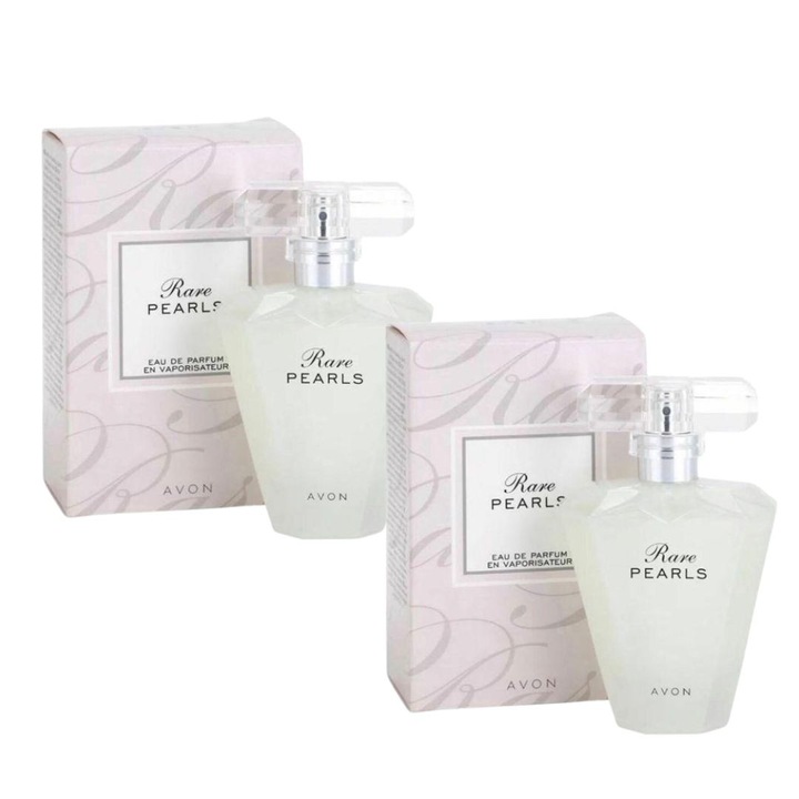 Set 2 parfumuri Rare Pearls pentru femei, aroma floral-lemnoasa cu magnolie, lemn de trandafir si mosc de perla