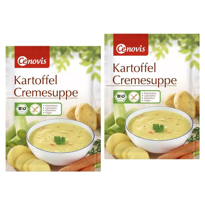 Supa crema bio de cartofi, 48g cenovis x 2 buc
