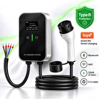 Statie De Incarcare Masini Electrice EV Smart Wallbox 22kW Type 2, Incarcator Auto Electric Trifazic 32A 380-400V, Protectie Tip B AC/DC, IP66 Exterior Interior, WiFi Bluetooth, Aplicatie Tuya, Ecran Color, Cablu 5m, Incarcare Inteligenta, COMPANIERO