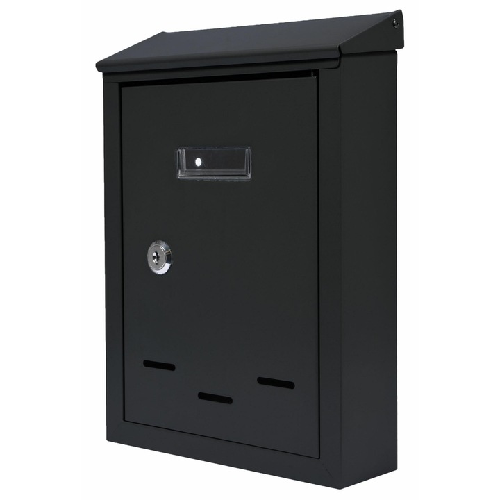 Cutie postala Awtools, neagra, 350x230x85mm, cu usita si fereastra de vizionare, set montaj inclus