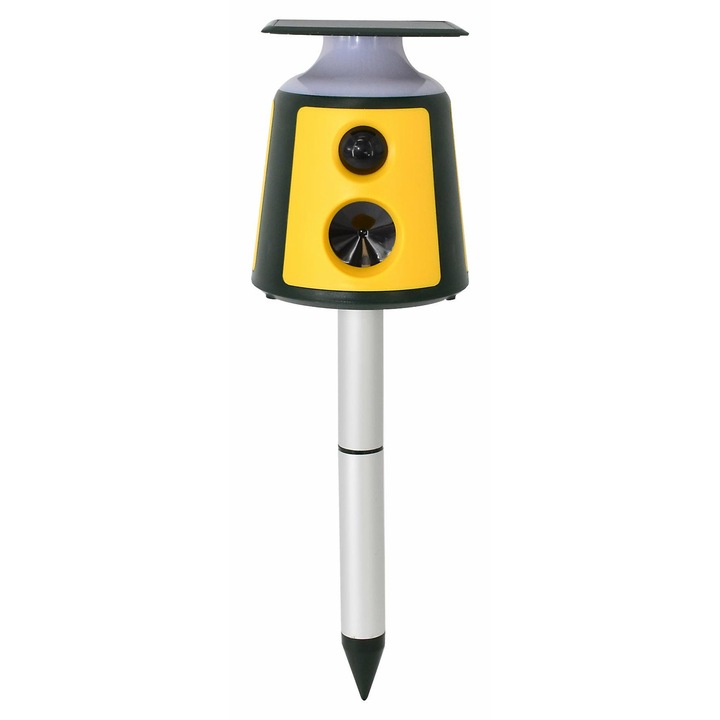 Ultrahangos riasztó, Awtools, napelemes, LED, 1-10m, 95x130x220mm