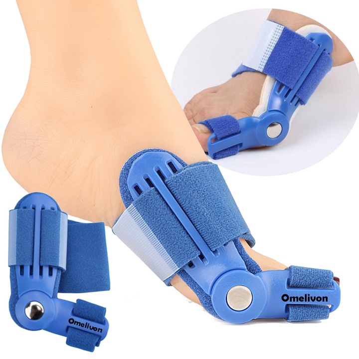 Set 2 corectoare ortopedice pentru degetul mare, Omelivon, rotire 180, banda reglabilă, piele ecologică