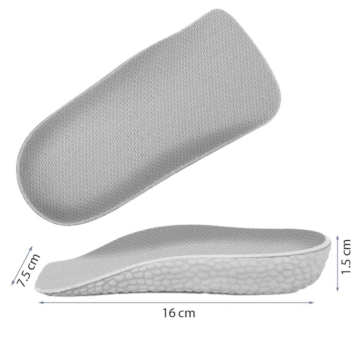Set 2 Branturi Inaltatoare CCmax +1.5 cm Unisex pentru Pantofi, Adidasi, Tenisi sau Ghete, Confort Sporit, Absorbtie Socuri, Material Respirabil