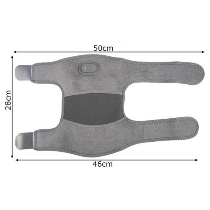 Orteza pentru genunchi, Verk, incalzire, masaj vibrator 3 moduri, negru, marime universala