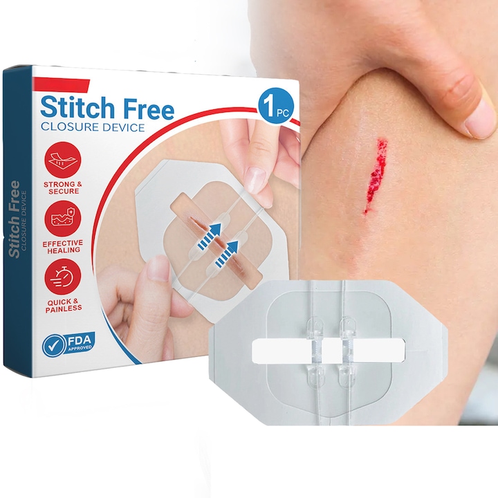 Pansament pentru sutura cu 1 bucata pentru inchiderea ranilor, design bandaj, pansament impermeabil intarit cu banda, protejeaza pielea, bandaj adeziv impermeabil, potrivit pentru rani