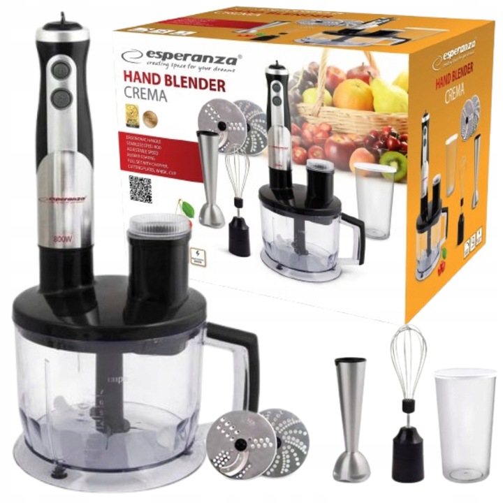 Robot de Bucătărie Multifuncțional 800W, 3 în 1, Ergonomic, cu Recipient 600ml