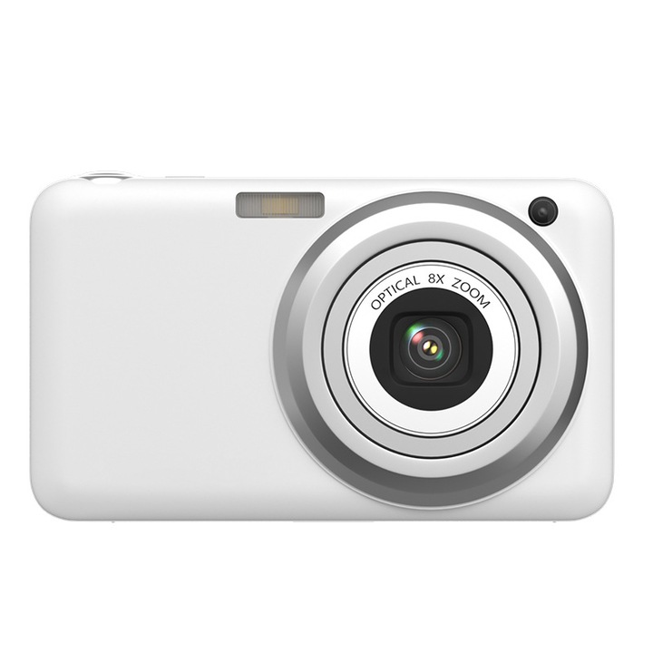 Aparat foto digital, rezolutie de 6400 megapixeli, definitie inalta 4K, zoom 8x, filtre incorporate, blit LED, stabilizare a imaginii, card de memorie de 32 GB, cititor de carduri USB, adaptor tip C