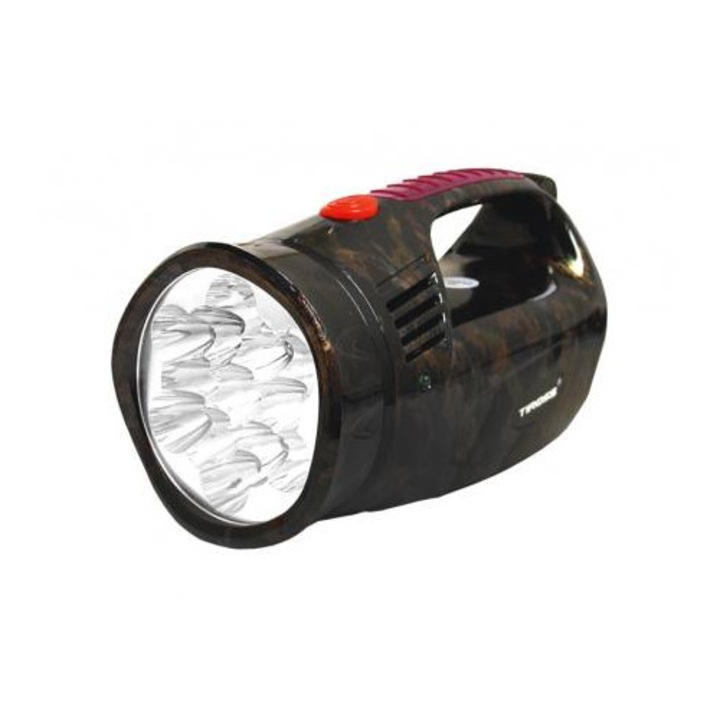 Фенер Tiross, 13 LED, 3 режима, черен/мoро, 1300 mAh