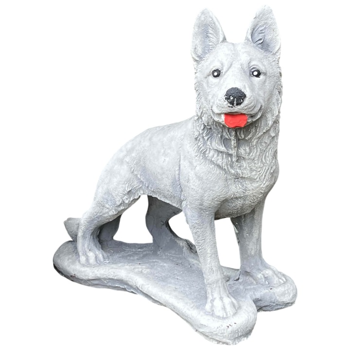 Figurina decorativa din piatra artificiala, alb, 30x40cm, pentru interior/exterior