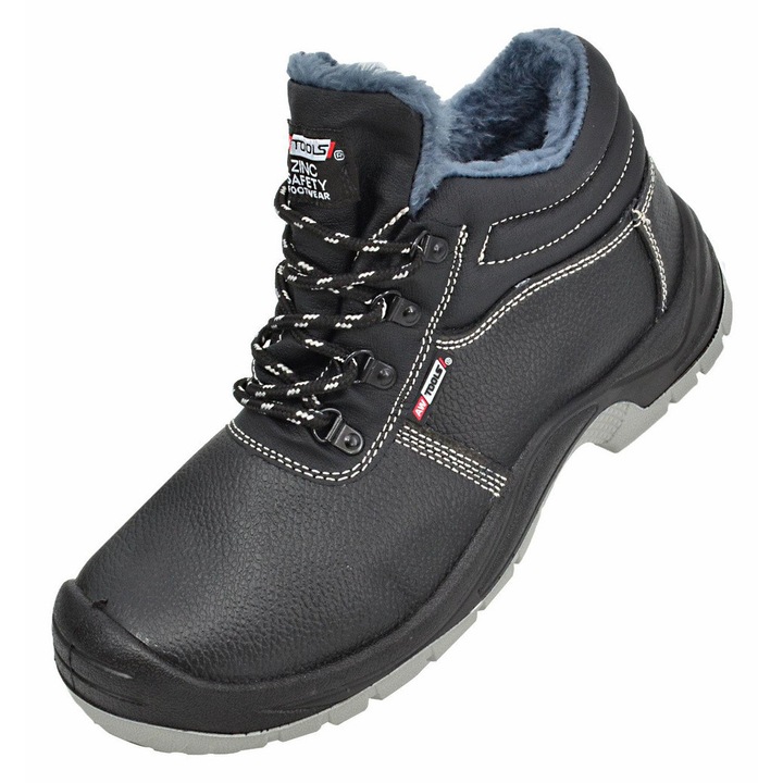 Pantofi protectie, AwTools, piele naturala, categoria S3, negru/albastru, 41 EU