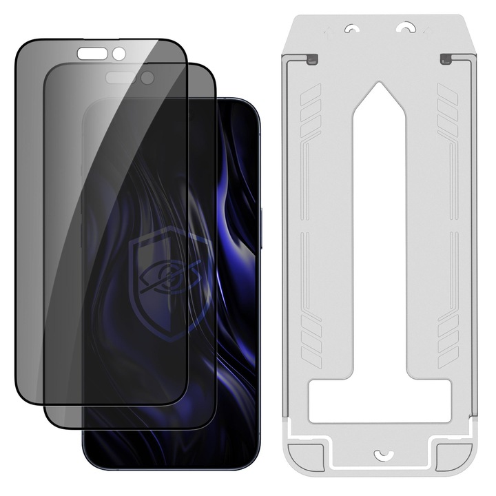 2× Sticla de confidentialitate cu aplicator pentru Apple iPhone 15 Pro - 3mk HARDY® Privzone 9H™