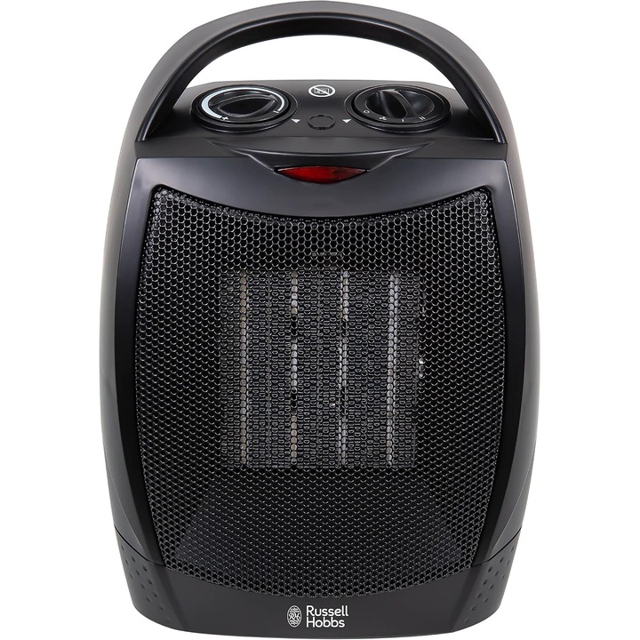 SoSar® 1500W PTC kerámia elektromos hősugárzó, 2 fűtési fokozat, állítható termosztát, túlmelegedés elleni védelem, hordozható, akár 15 nm-es helyiségekbe