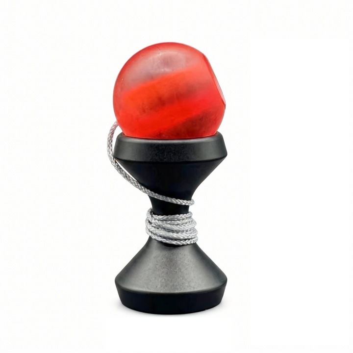 Kendama mini LITFIV, metal, negru, jucărie anti-stres, 55x28mm, pentru copii și adulți