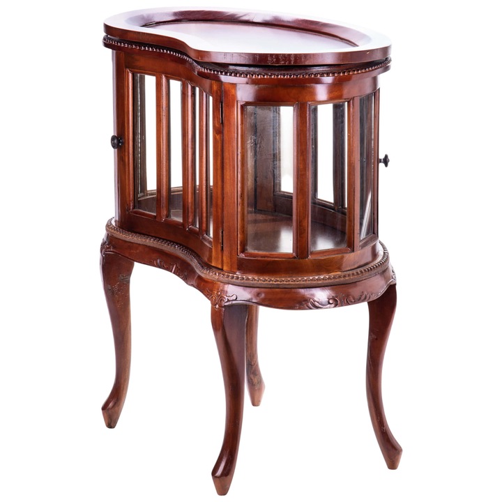 Comoda bar retro mahon, design elegant, detalii bogate, maro