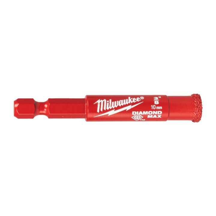Set de burghie diamantate Milwaukee, 10mm, pentru materiale dure, utilizare cu slefuitoare sau bormasini