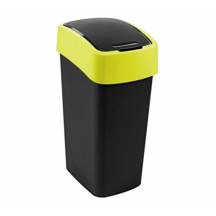 Cos de gunoi Curver Flip Bin 25L, plastic, negru, galben