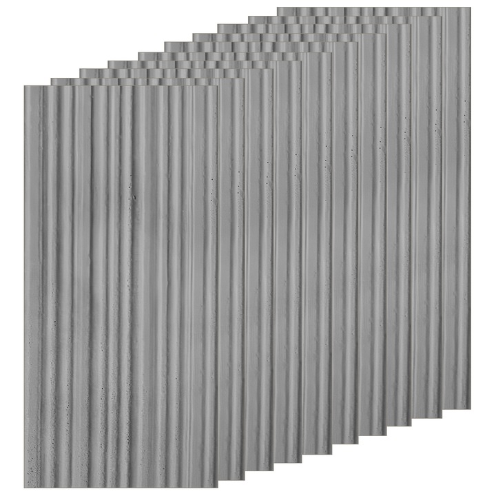 10 darabos Teno® kültéri dekorációs csempe készlet, csíkmintás, tartós, vízálló, tűzálló, 7, 2 m2, 120 x 60 cm, szürke