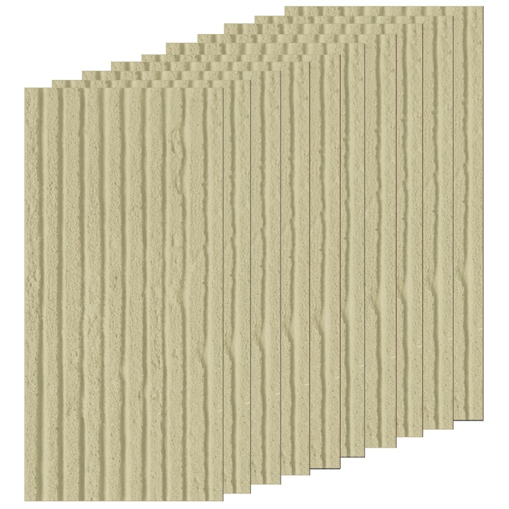 10 darabos Teno® kültéri dekorációs csempe készlet, csíkos mintázatú, tartós, vízálló, tűzálló, 7, 2 m2, 120 x 60 cm, pasztell sárga színű