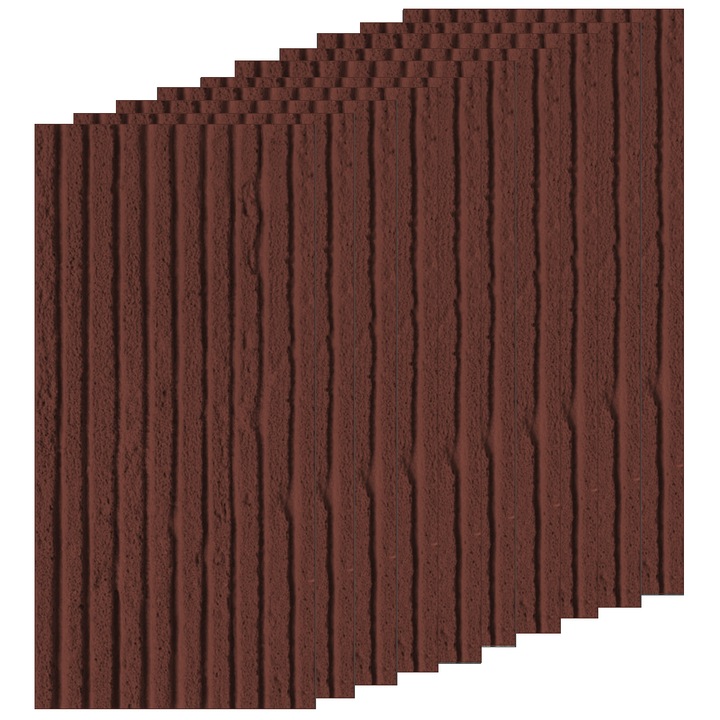 10 darabos Teno® kültéri dekorációs csempe készlet, csíkos mintázatú, tartós, vízálló, tűzálló, 7, 2 m2, 120 x 60 cm, barna színű