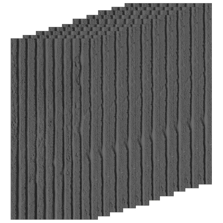 10 darabos Teno® kültéri dekorációs csempe készlet, csíkmintás, tartós, vízálló, tűzálló, 7, 2 m2, 120 x 60 cm, sötétszürke színű