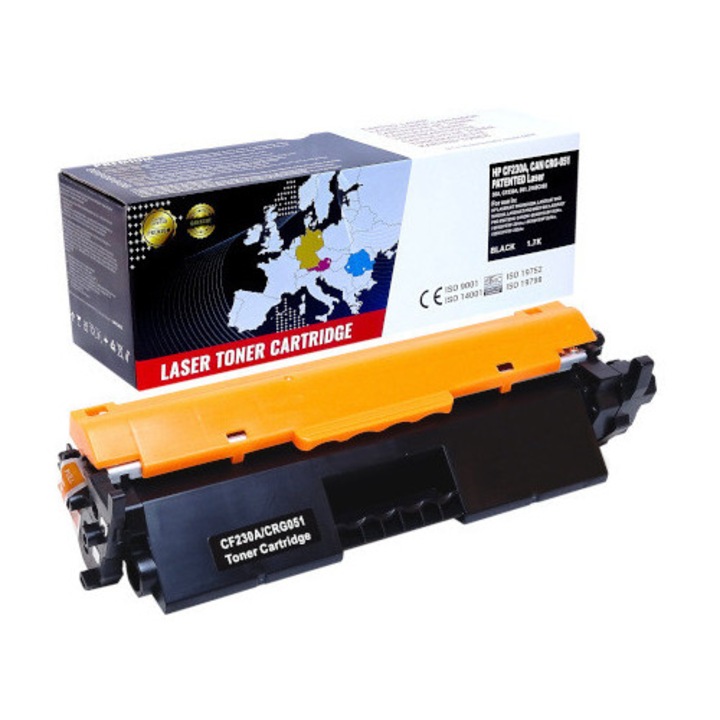 Toner Patentat Compatibil Profesional, HP, HPC CF230A, CAN CRG-051 PATENTED Laser, Patented, 1600 Pagini, Negru, Compatibil cu HP LASERJET PRO M203DN, M203DW, M227FDW, M227SDN CANON i-SENSYS LBP-162dw, MF-264dw, MF-267dw, MF-269dw