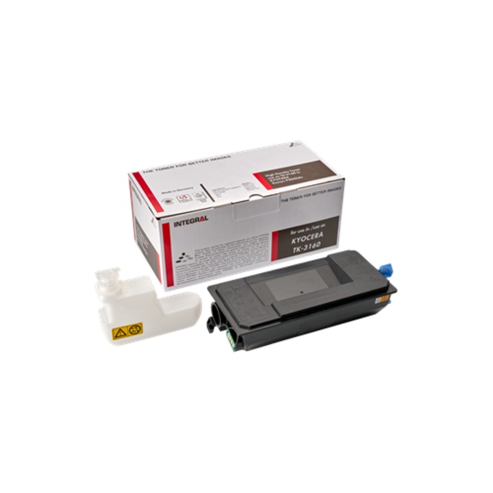 Toner Üzleti, Kyocera, Kyo TK-3160 Laser Integral-Germany, 12.5 K Oldal, Klasszikus Fekete, Kompatibilis a KYOCERA - MITA ECOSYS P3155dn, P3260DN, M3145DN, P3045DN, P3050DN, P3055DN, P3060DN, M3645DN, M3660IDN, M3860IDN, P3145DN, P3150DN modellekkel