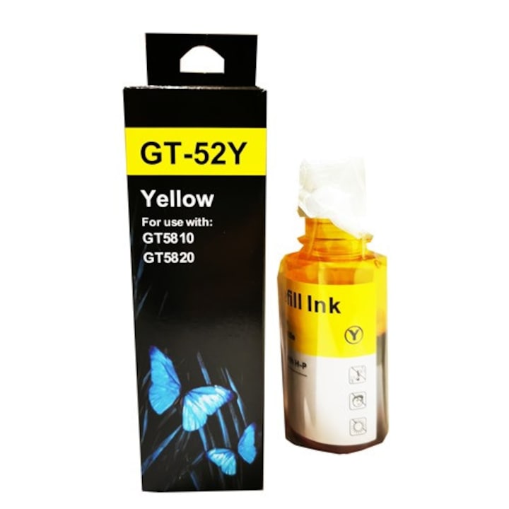 Kompatibilis Professzionális tinta, HP, HPC GT52 - Sárga 70ml, Sárga, Kompatibilis a HP GT5810, GT5820 modellekkel