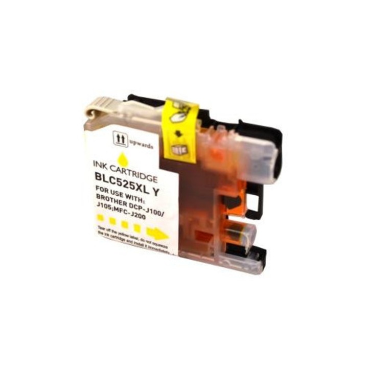 Kompatibilis tintasugaras patron Business, Brother, Bro LC525XL Y ink, Klasszikus sárga, Kompatibilis a BROTHER DCP-J100, DCP-J105, MFC-J200 készülékekkel