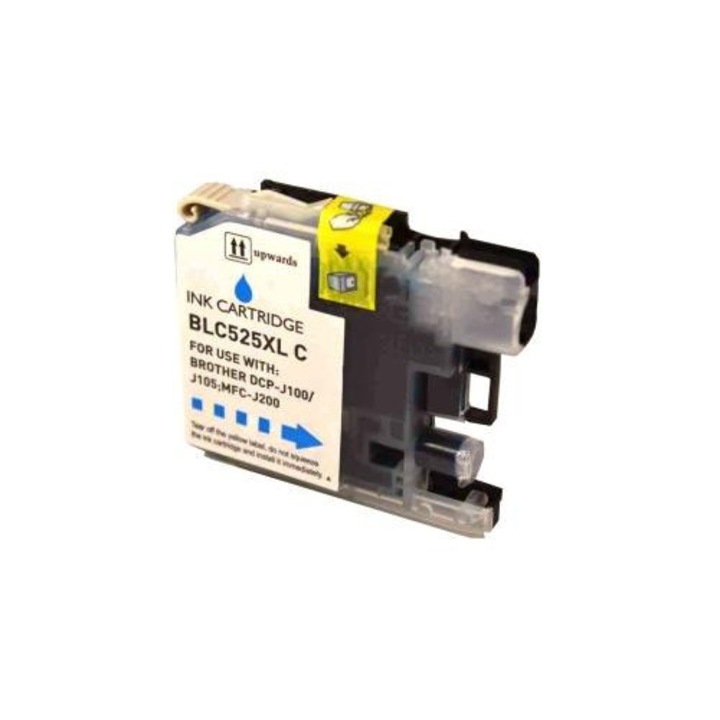 Professzionális kompatibilis tintasugaras patron, Brother, Bro LC525XL C ink, cián, kompatibilis a BROTHER DCP-J100, DCP-J105, MFC-J200 készülékekkel