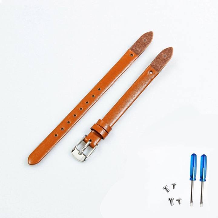 Curea de schimb din piele naturala pentru ceasuri de dama, latime 8 mm, AjieQaQ®, compatibila cu modelele Fossil ES3861 si 3269