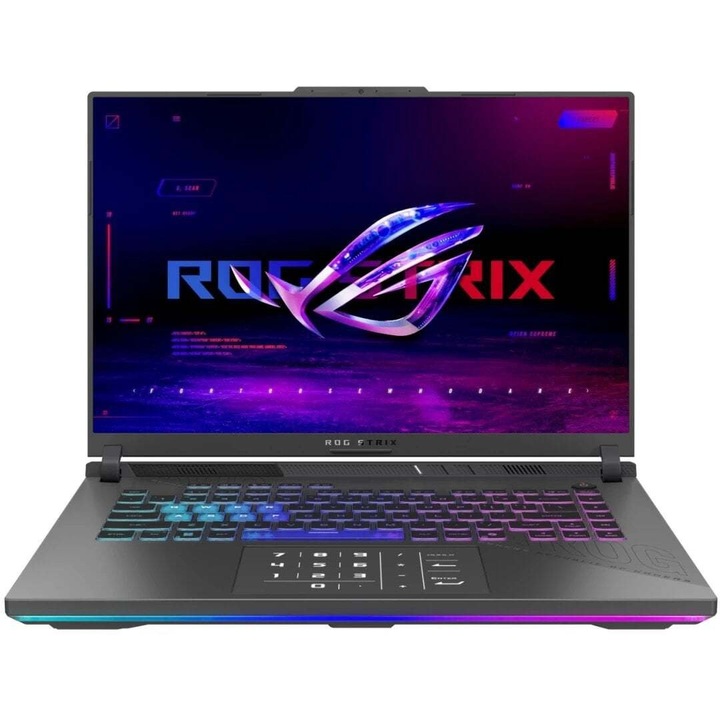 Laptop ASUS ROG Strix, 16" WUXGA, AMD Ryzen™ 9 8940HX pana la 5.3 GHz, 16 GB RAM DDR5 5200, 1 TB SSD, NVIDIA® GeForce® RTX 5070 Ti 12 GB, Free Dos, Eclipse Gray 1 TB