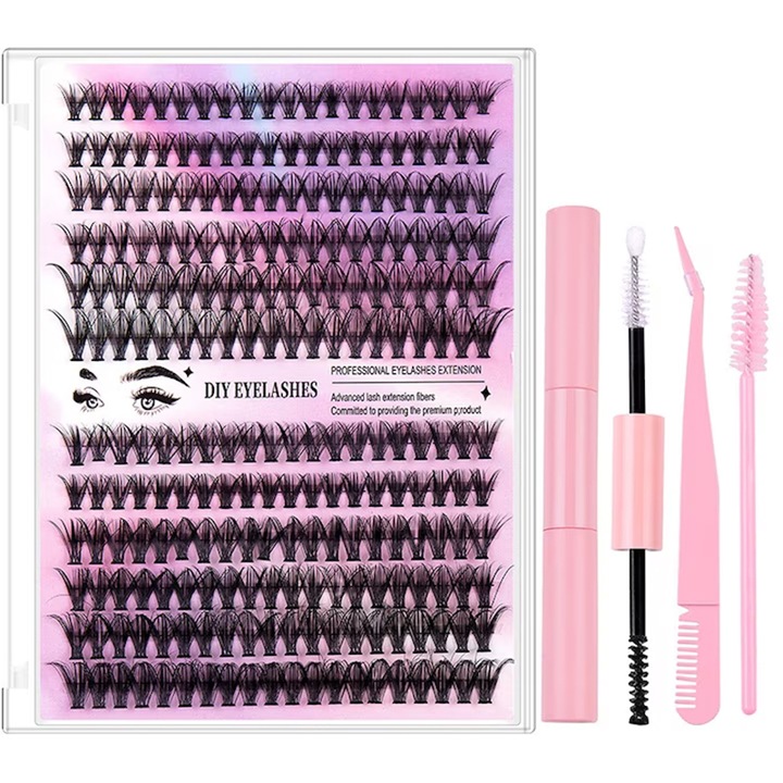 Set kit extensii gene Rqiurpn, 240 gene false, 10-16mm, trandafir roz