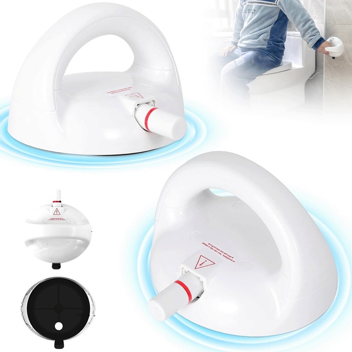 2 ventuze, maner de siguranta cu ventuze pentru baie si casa, rezistent la umiditate, balustrade cu capacitate de incarcare de 250 de lire sterline pentru persoane in varsta, femei insarcinate, persoane cu dizabilitati