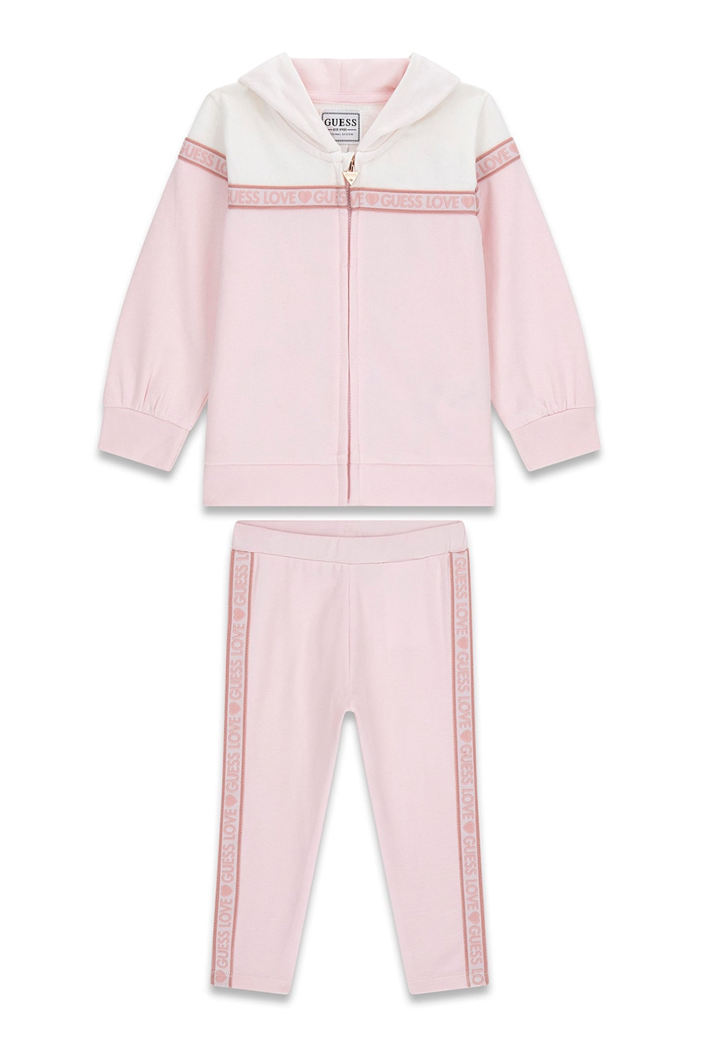 GUESS KIDS, Trening cu detaliu logo, Roz pal, 105-112 CM
