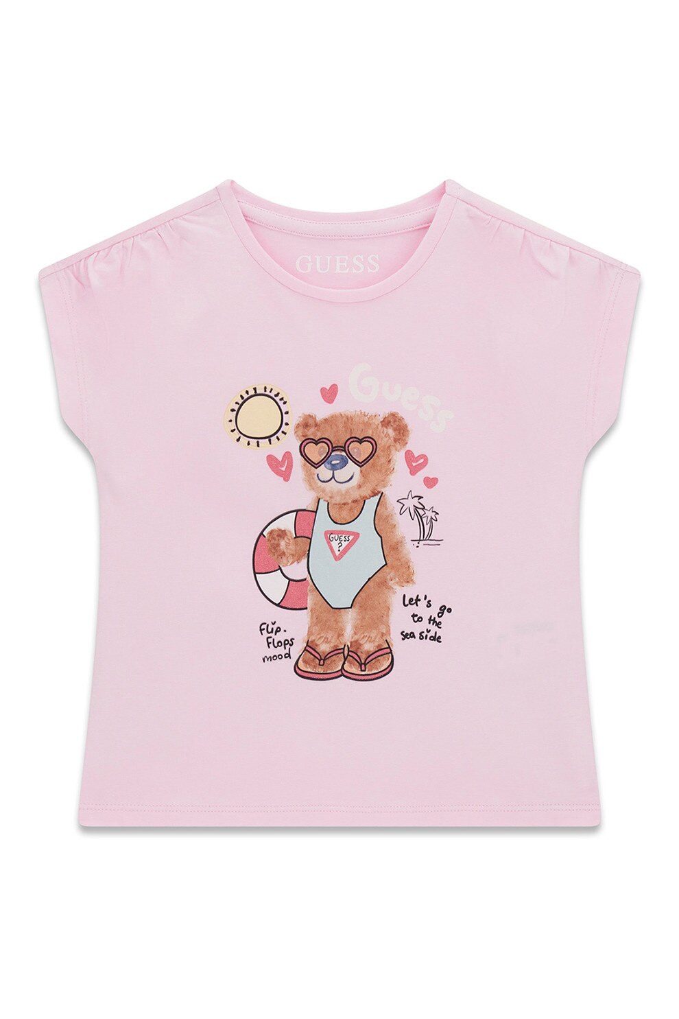 GUESS KIDS, Tricou cu imprimeu grafic, Roz deschis, 113-118 CM