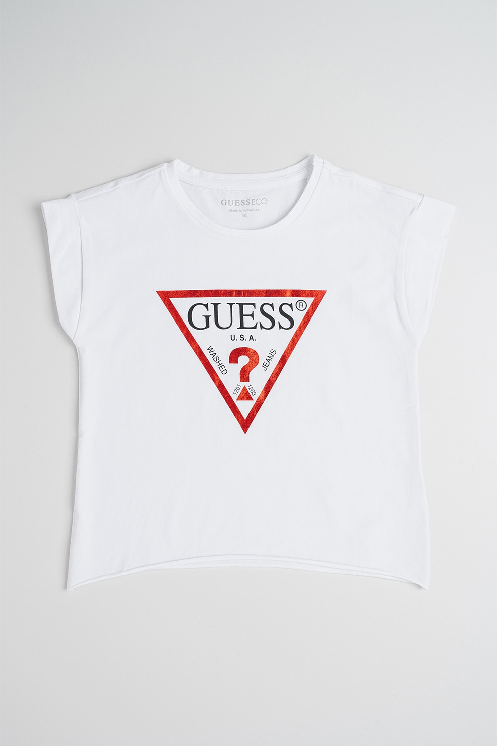 GUESS KIDS, Tricou cu imprimeu logo, Rosu, Alb, 167 CM